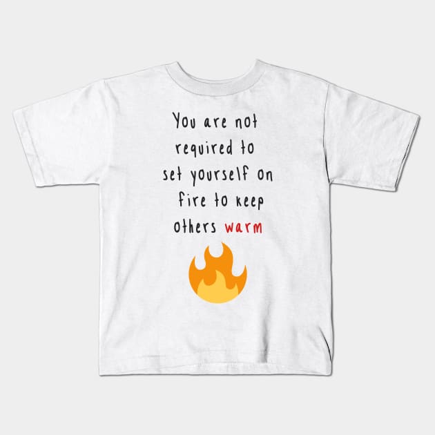 Self Care Kids T-Shirt by Fox_Flood